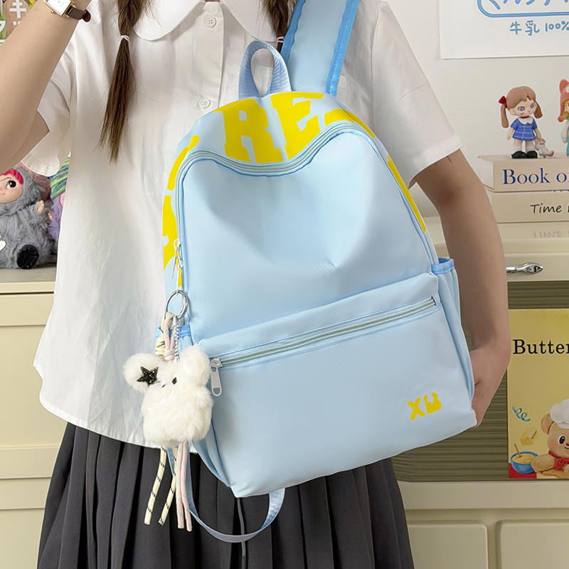 Mochila Escolar Minimalista para Mujer de Nylon, Transpirable e Impermeable para Escuela