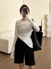2025秋季打底内搭设计感薄款微透防晒长袖罩衫女修身百搭T恤上衣