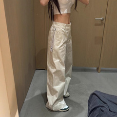 alo カジュアルファッションストリートストレートスリムオーバーオール女性のための 2025 新しいルーズレイジースタイルフロアモップ