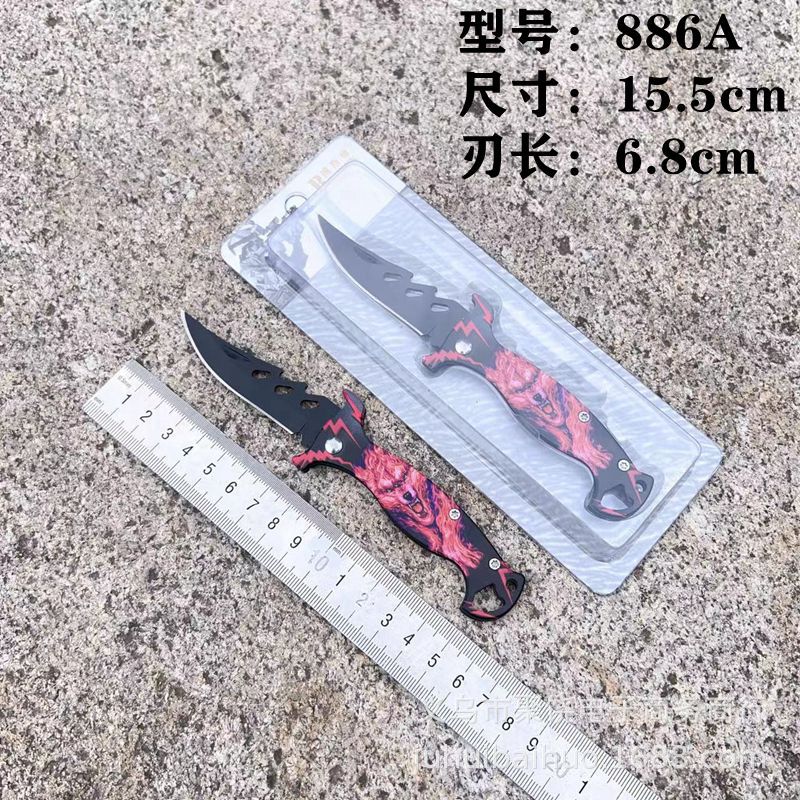 新款博斯顿866折叠水果刀  女子防身小刀 夜市地摊不锈钢刀货源