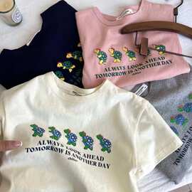 2025夏季新款韩版儿童卡通印花宽松纯棉中小童宝宝短袖t恤上衣潮