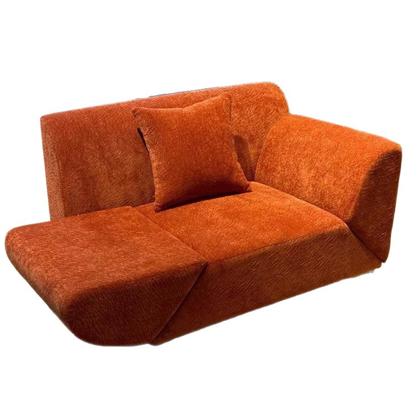 Sofá de ala voladora francesa Estilo de textura de Milán apoyabrazos giratorios Sala de estar Dormitorio reclinable Balcón Silla perezosa individual