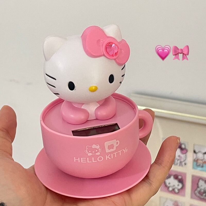 ソーラーシェイキングヘッドハローキティカーアクセサリー装飾品クリエイティブ漫画かわいい頭を振るkt猫|undefined