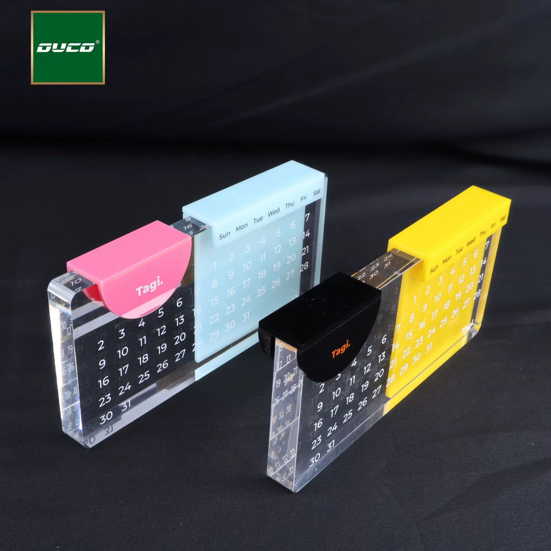 Acrylic desk calendar, stand