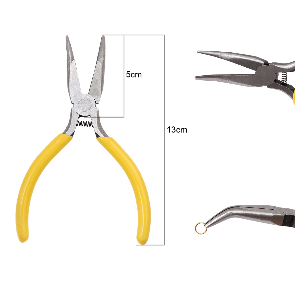 Curved-nose pliers, 13cm, PC-plastic