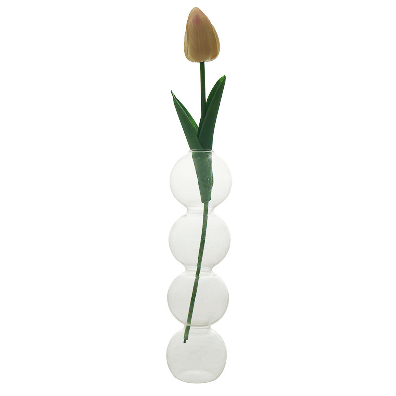 Florero pequeño de cristal, nicho hidropónico para cultivo en agua, adorno transparente con forma de burbuja, decoración para arreglos florales en la sala de estar, bola de cristal con forma geométrica
