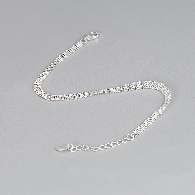 8g Weight Electroplating Gold Plating Process Silver Plated Plating Material Simple Style Solid Color Silver Plating Hollow Out Bracelets 1 Piece