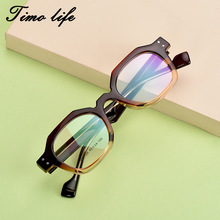 2025街拍不规则厚框近视框架眼镜 韩版时尚TR90防蓝光米盯平光镜
