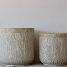 创意圆形树形纹镁水泥花盆北欧ins风