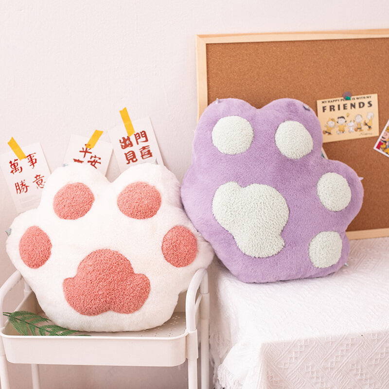 고양이 발 쿠션 이불 겸용 사무실 낮잠 베개 에어컨 담요 이합일 모직 쿠션 가정 맞춤