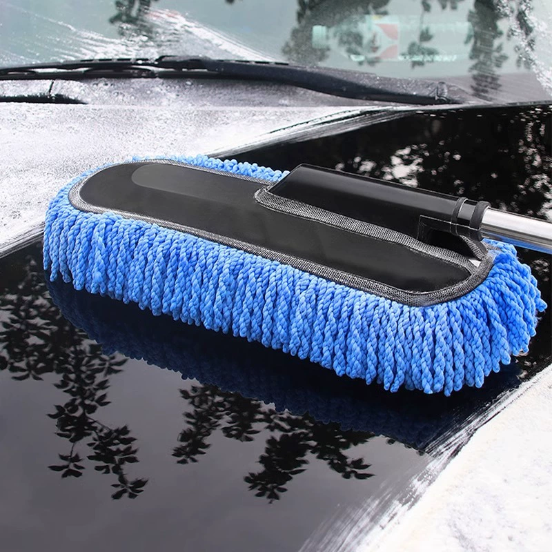 Автомойка швабра Выдвижная волокно восковая щетка для чистки автомобиля