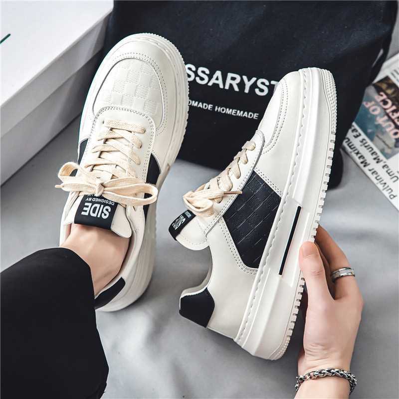 Men's Shoes Autum Breathable 2023 New White Shoes Men's Korean Style Trendyy Versatile Thick-Soled Sports and Leisure Sneakers for Men