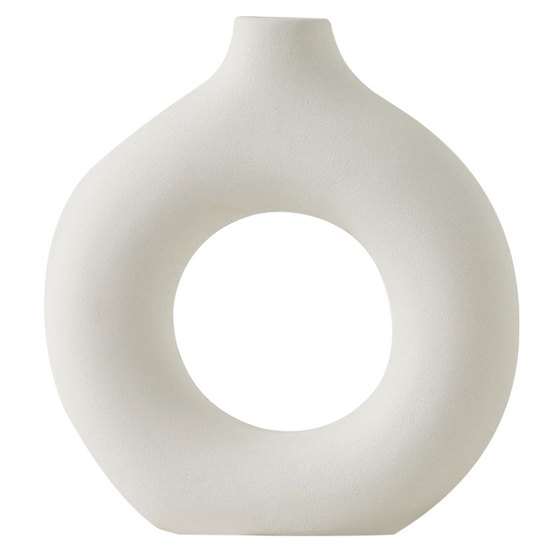 Amazon creativo donuts flor de cerámica flor de alto nivel de sensación de sala de estar comedor geometría decoración decorativa de mesa