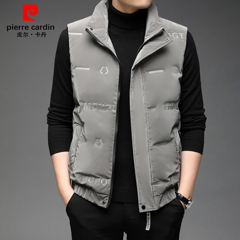 New Special Offer Jacket Processing National Standard Pierre Cardin Men's down Vest Men's Vest Autumn and Winter Non-Light Gray