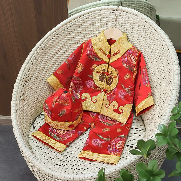 2022 Новый мужской и женский костюм Тан в весенне-осеннем стиле, детский костюм Тан, детское платье в этническом стиле, костюм для ребенка на один год