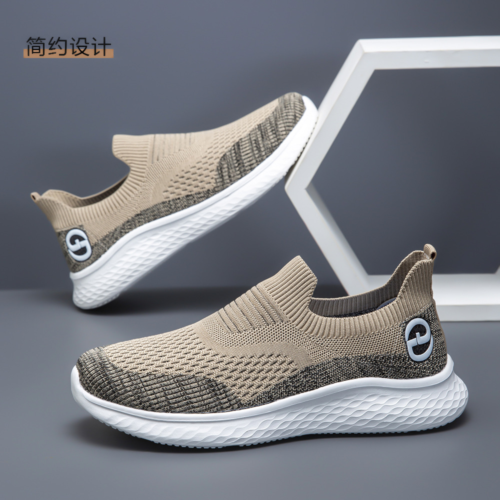 2026 verano nuevo tipo de tela de malla transpirable sin lazos ocio de caminar suave antideslizante zapatos deportivos ligeros zapatos de hombre