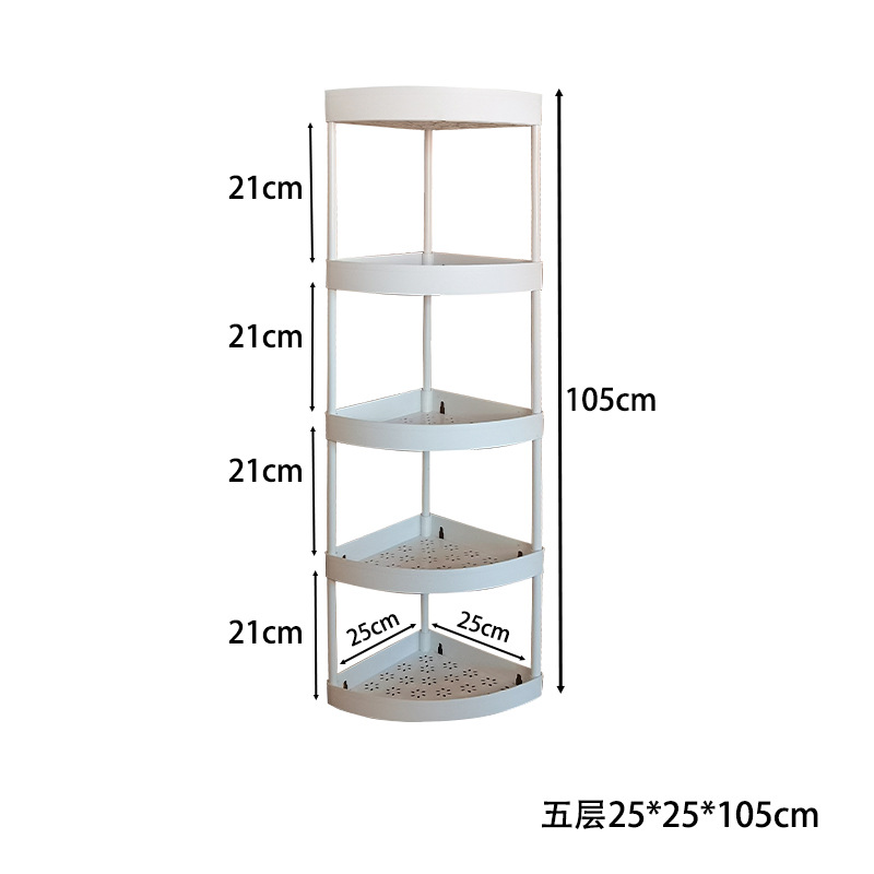 Hogar Baño de múltiples capas de suministros de baño rack de almacenamiento inodoro montado en el piso móvil triángulo de almacenamiento rack