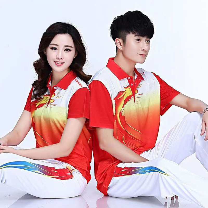 春と秋のスポーツ服セット男女アウトドアスポーツトレーニング競技服中国龍競技服セット|undefined
