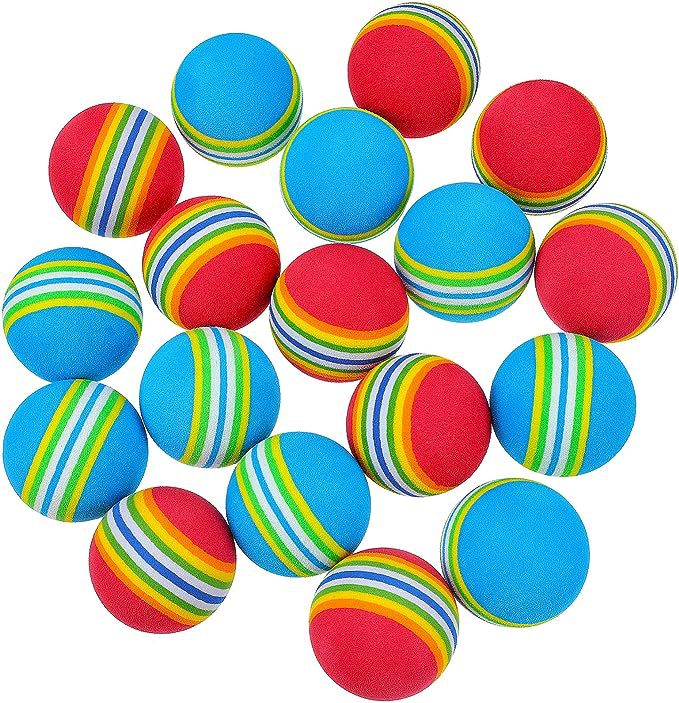 EVA高尔夫海绵球游乐场玩具高尔夫练习球泡沫实心球eva弹力彩虹球