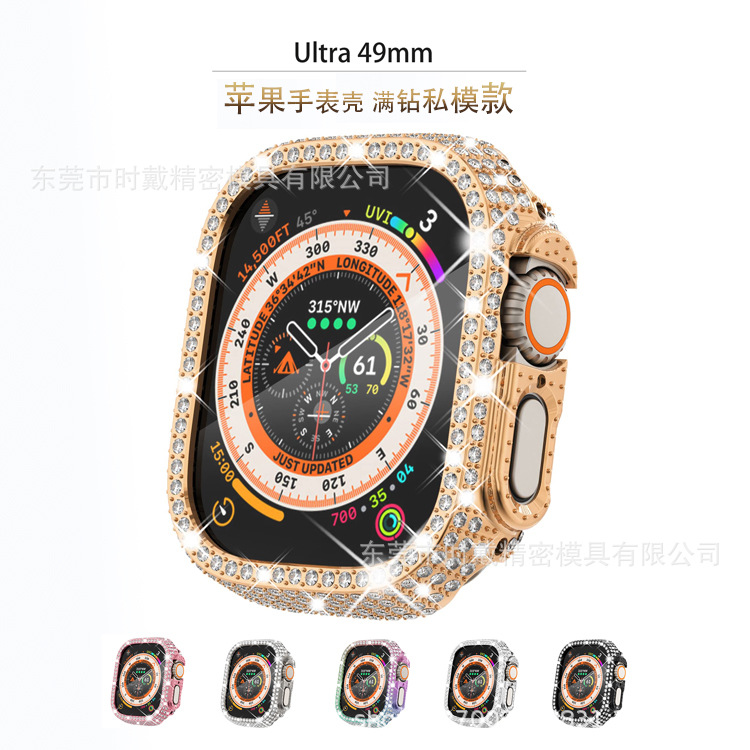 Venta al por mayor aplicable Apple Watch caso applewatchs8PC completo diamante hueco funda protectora iwatch funda protectora