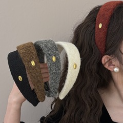ウールオーバルゴールドラベルウールワイドバージョンヘアバンド秋冬ハイヘッドヘアピン外出用ハイエンド多用途ヘッドバンド
