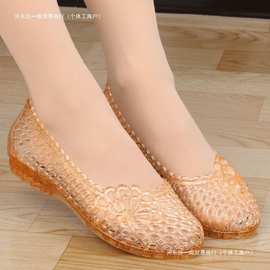 洞洞鞋果冻鞋鸟巢塑料沙滩鞋凉鞋女水晶鞋女鞋夏鞋凉鞋新款妈包邮