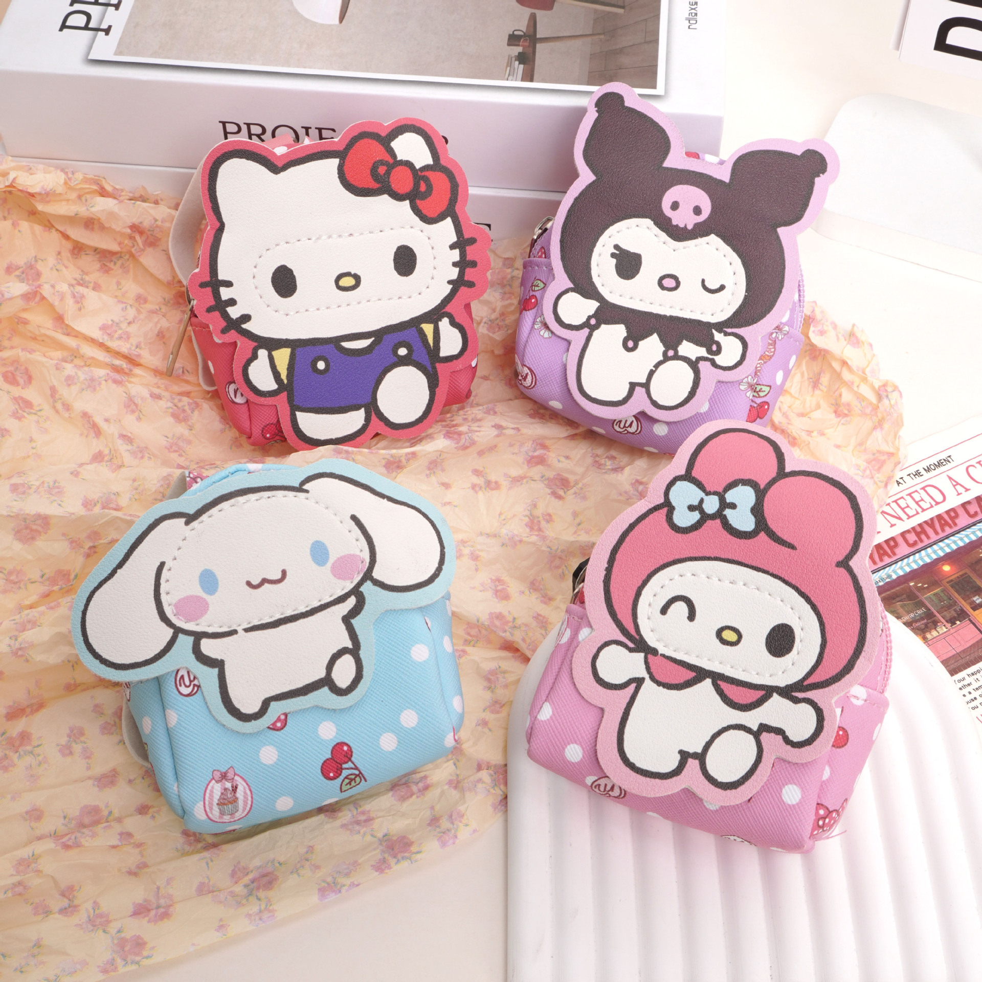 Mochila de dibujos animados, bolso de cambio para mujeres, bolso de llaver encantador, bolso mini portátil para niños