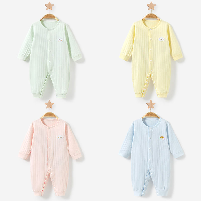 Mono de bebé primavera y otoño verano hombres y mujeres recién nacidos algodón fino otoño ropa Luna Llena niño mameluco traje ropa de bebé