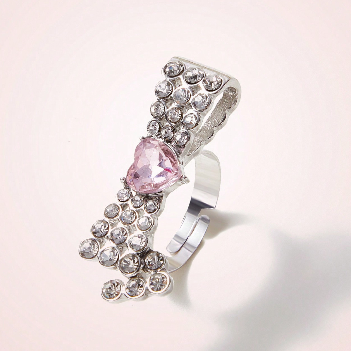 cute sophisticated fuchsia adjustable ring with zircon