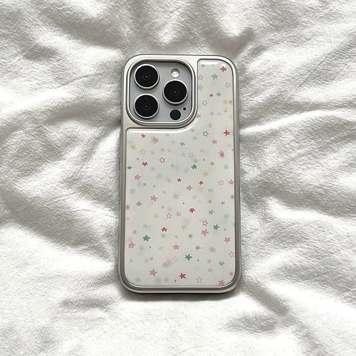 Colorful Stars Suitable for Apple iPhone 15/16 Mobile Phone Case 14 Electroplating 13 Hydrogel 12 Niche 11 High-End