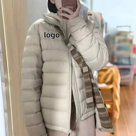 排骨羽绒棉服女短款2026年冬季新款加厚休闲运动连帽外套可印LOGO
