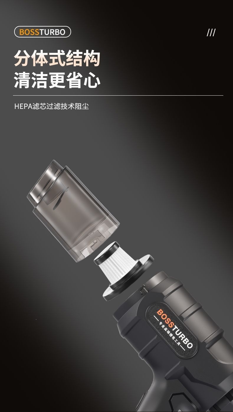 Lithium-ion car vacuum cleaner, dual-use for car and home, 21v vacuum cleaner, brushless suction and blowing integrated machine