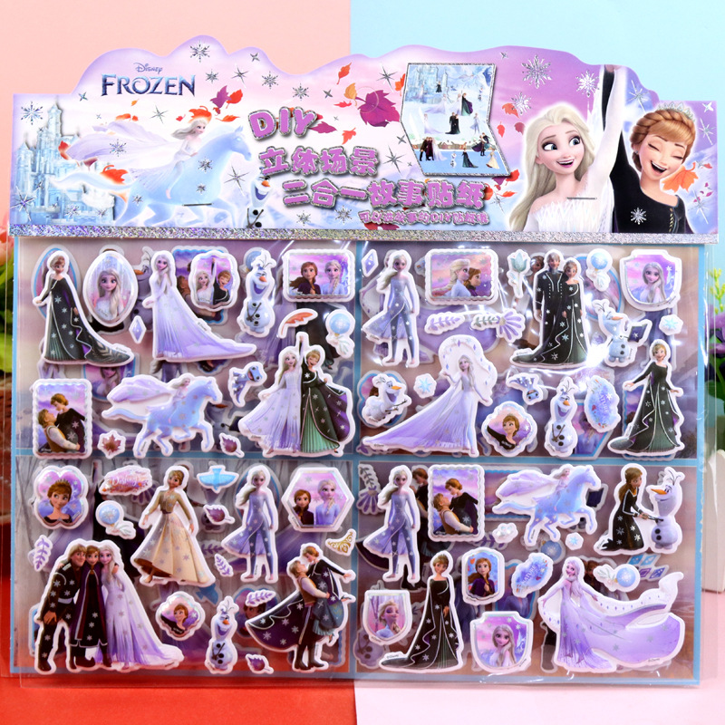 Pegatinas de dibujos animados para niños doble historia pegatinas de burbujas tridimensionales Sanrio Capibara cambiando pegatinas de nieve