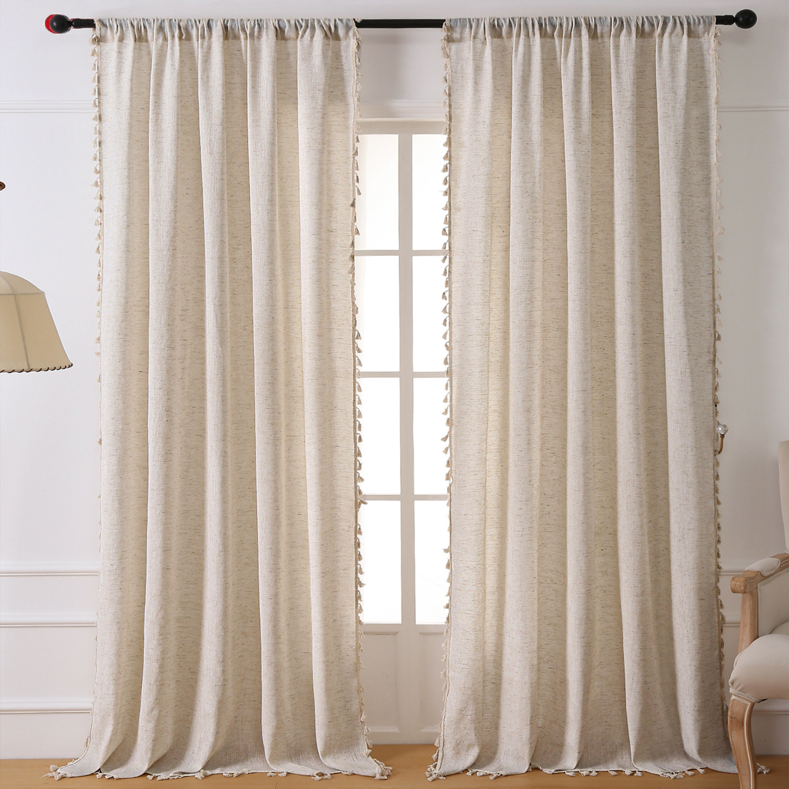 Modern Simple Style Pure Color Semi-Blackout Curtains, High-End Balcony Shade Cloth, Atmospheric Gauze Curtains, Home Finished Products, Accessible Luxury
