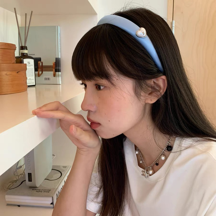 Corea del Sur nuevo diamante rosa abrazadera para el cabello simple multifacé bandas de cabello rojo para mostrar la cara pequeña joyería de cabello para mujeres