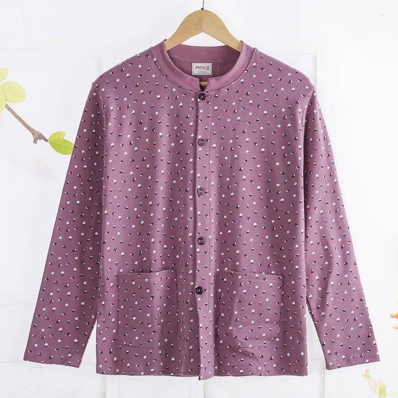 중노년 여성 가을옷, 노인용 순면 속옷, 순면 할머니 가디건 속옷, 오픈 플래킷, 따뜻한 옷, 가을 겨울