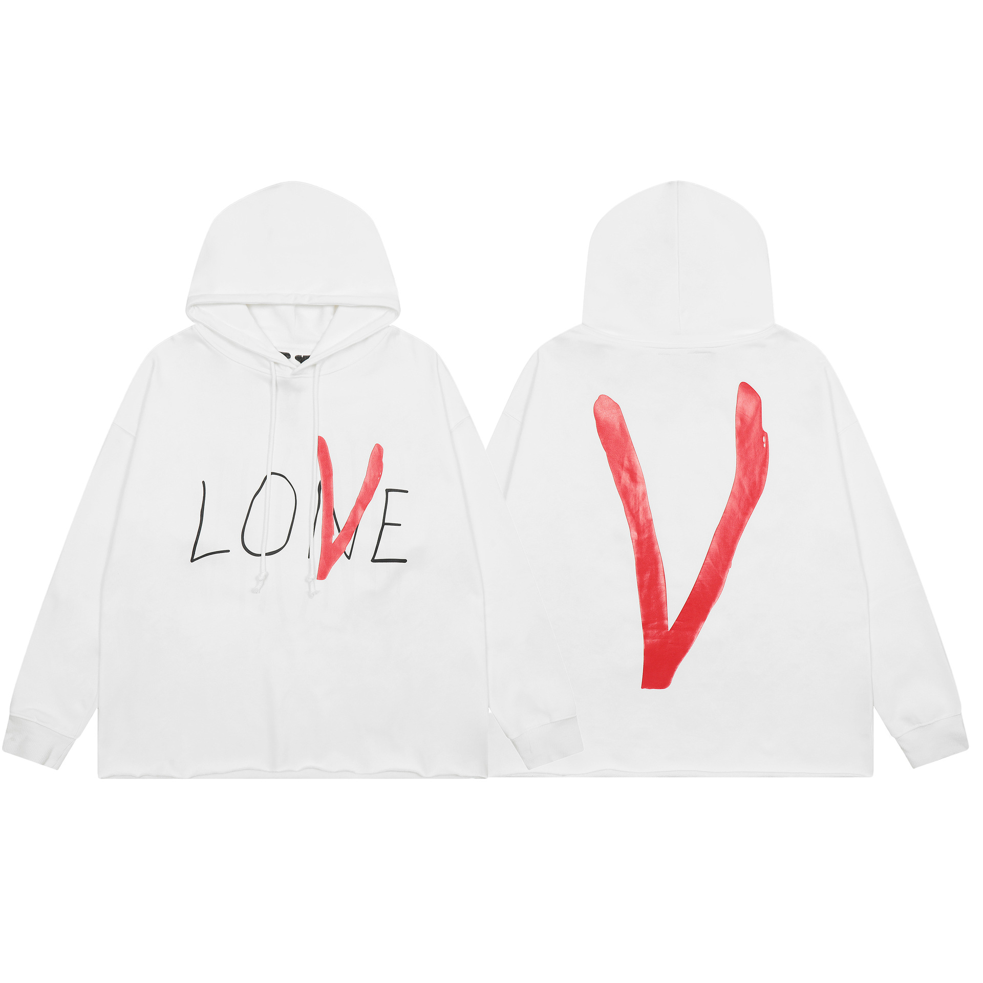 Exterior solo Vlone FOG mosaico AMIGOS elemento estilo Americano grande V serie con capucha suéter pesado