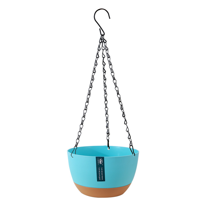 Sky blue + card tray + black chain [color-blocked hanging orchid basin]