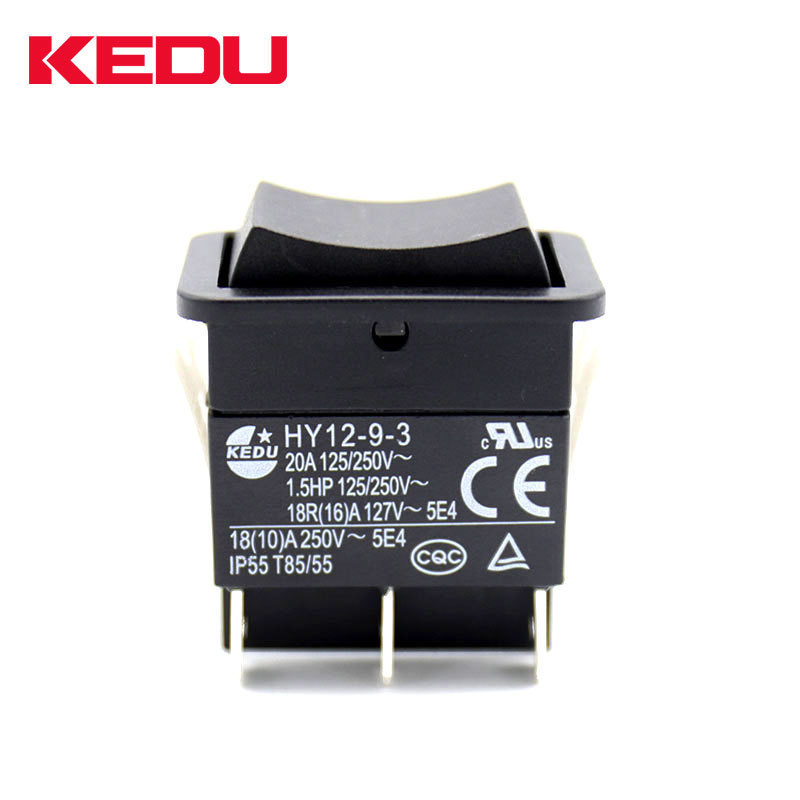 科都KEDU六脚船型开关HY12-9-3可带防水罩器具工业弧型开关CE认证