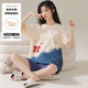 Pajamas women's summer short-sleeved sweet with chest pad Korean cartoon student casual home wear loose plus size Summer