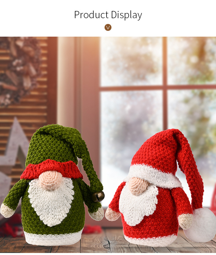 Christmas Decorations Knitted Rudolph Ornaments Christmas Gnome Doll Christmas gnomes_voghion.com