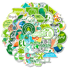 50张环保ECO保护环境贴纸绿色环保标志保护地球贴纸文具盒sticker