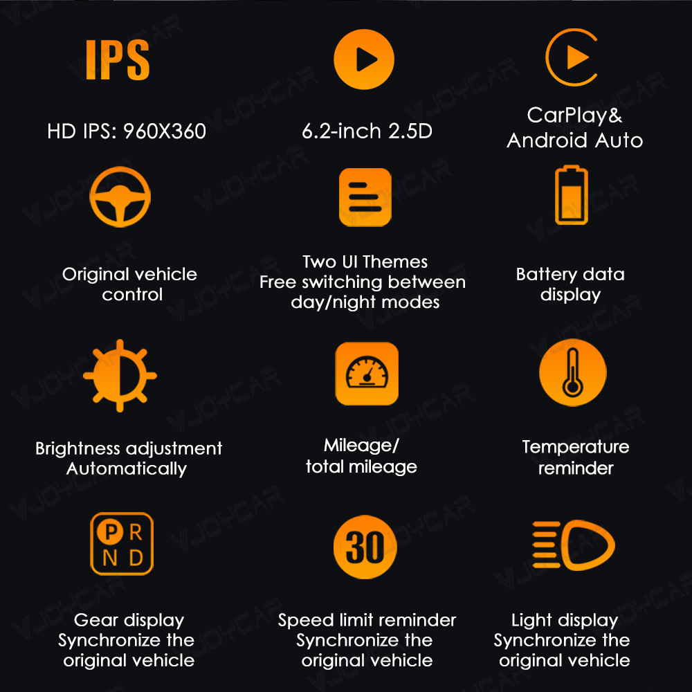 Suitable for Tesla Huanxin 3 Smart Ips Dashboard Reversing Image Supports Carplay High-Definition Display