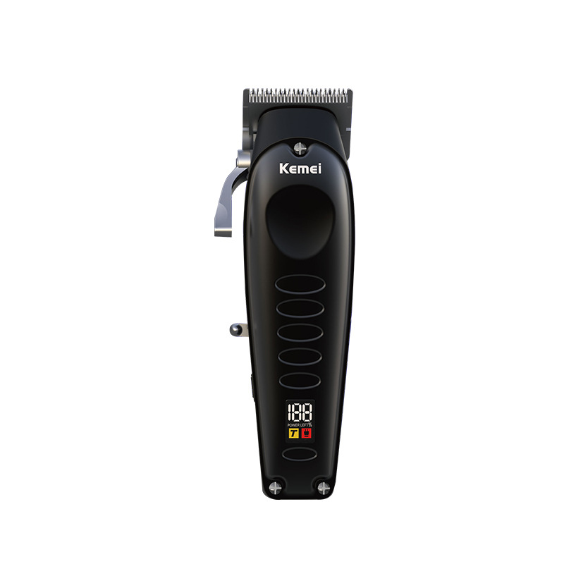 Cortadora de pelo Kemei con pantalla digital, recortadora eléctrica profesional recargable, cortadora de pelo eléctrica.