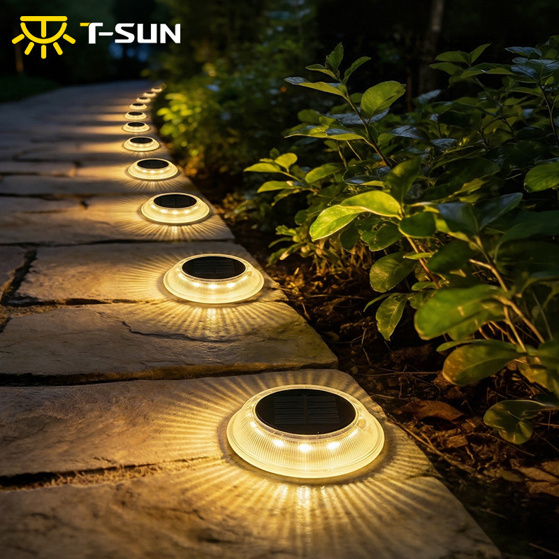 Transparent Solar Underground Lights, Light-Transmitting Step Lights, Outdoor Deck Lights, Garden Lawn Pathway Lights, Ground-Mounted Underground Lights