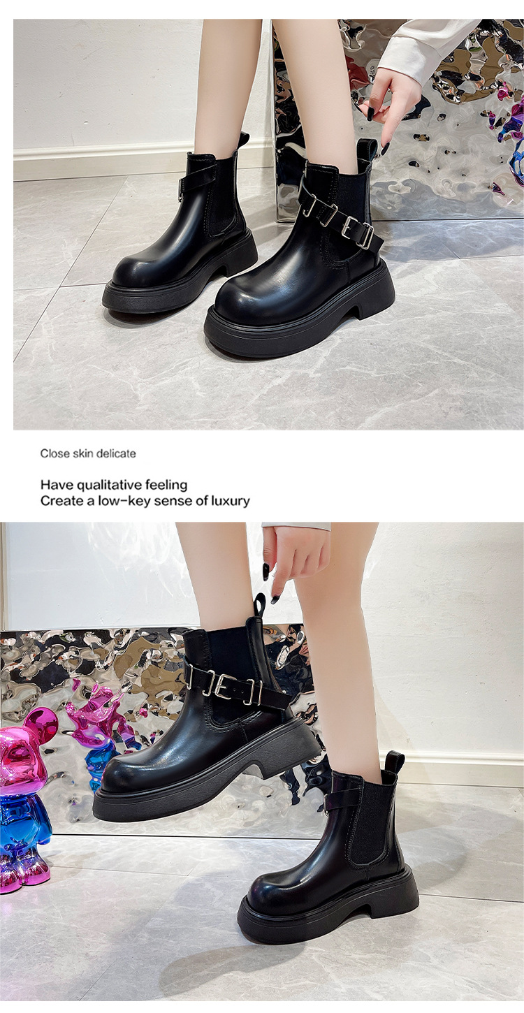 Fashionable Women's Ankle Boots British Style Retro Martin Boots_voghion.com