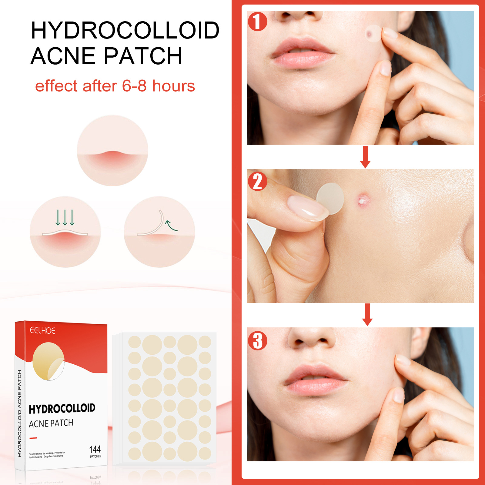 EELHOE Colloidal Patch Facial Invisible Makeup Closed Mouth Cleansing Waterproof and Breathable Acne Skin_voghion.com