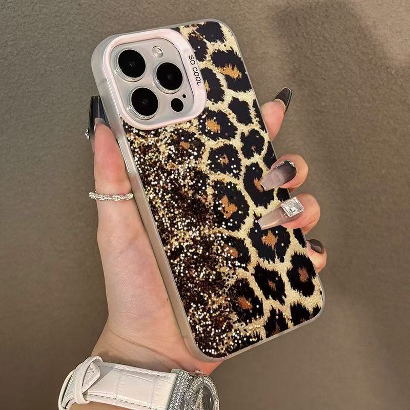 Estampado de leopardo para iPhone13promax/14 personalidad 15 funda para teléfono móvil de Apple 12pm/16 Europa y América 11 nuevo XR