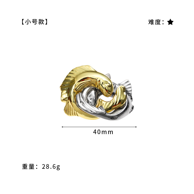 La inteligencia del comercio exterior desabrocha rompecabezas Luban Lock Kong Ming Lock regalo de los niños de juguete de aleación de herradura de bloqueo de nueve cadenas de la quema del cerebro