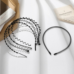 男女同款發箍頭箍韓國隱形運動簡約韓版背頭髮窟波浪發卡頭飾頭帶